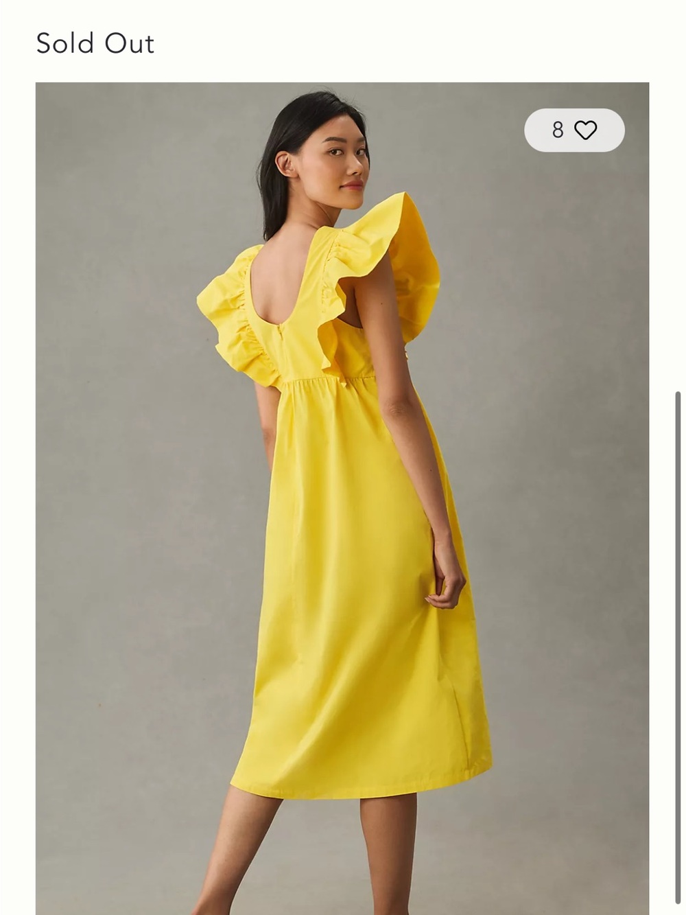 Maeve Printed Flutter-Sleeve Babydoll Midi Dress